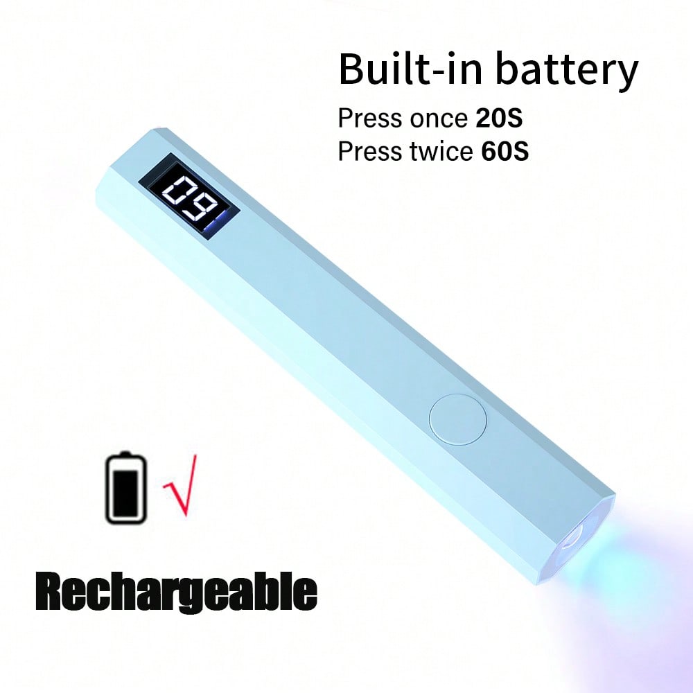 Мини-лампа для сушки ногтей УФ-светодиодная, с питанием от USB и цифровым таймером, для всех гелей для ногтей