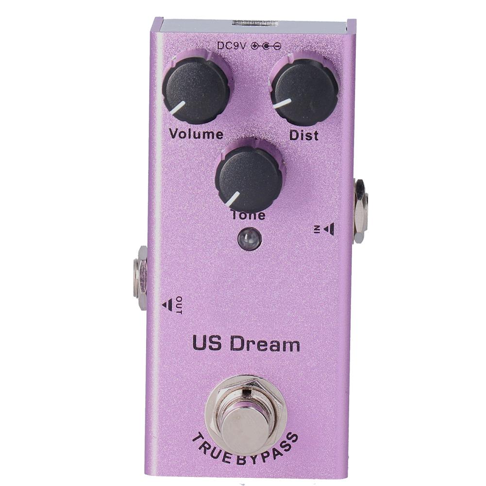 Педаль эффектов для электрогитары US Dream Distortion Mini True Bypass Фиолетовая DC 9V JDF‑4