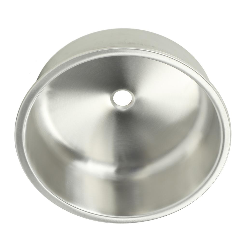 RV Round Sink Wash Basin 304 Stainless Steel 400x400x160mm Rust Resistant Large Capacity for Yacht Motorhome