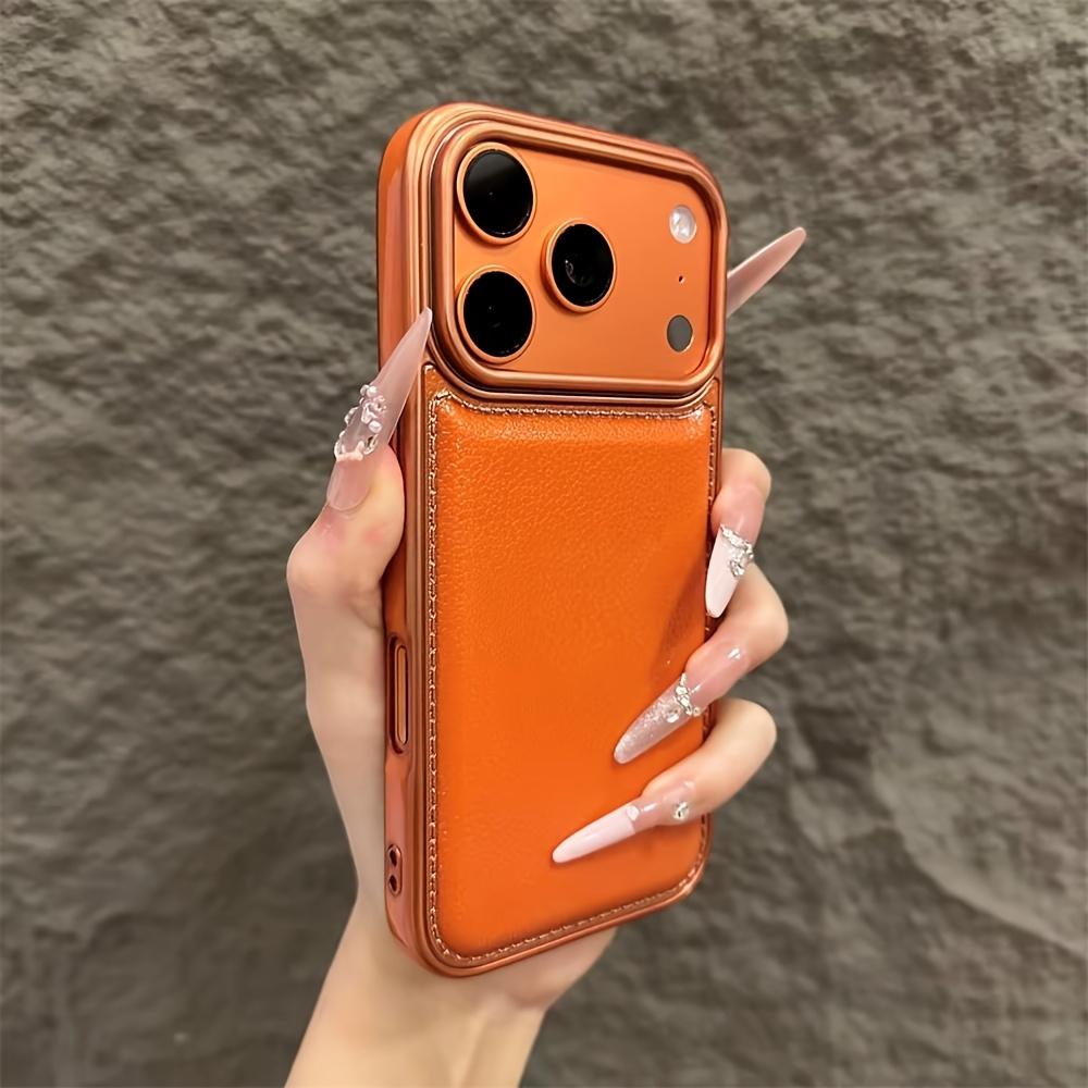 Роскошный однотонный чехол из искусственной кожи для iPhone 17 Pro Max 17 Pro 17 16 15 14 13 12 11 с защитным бампером и задней панелью