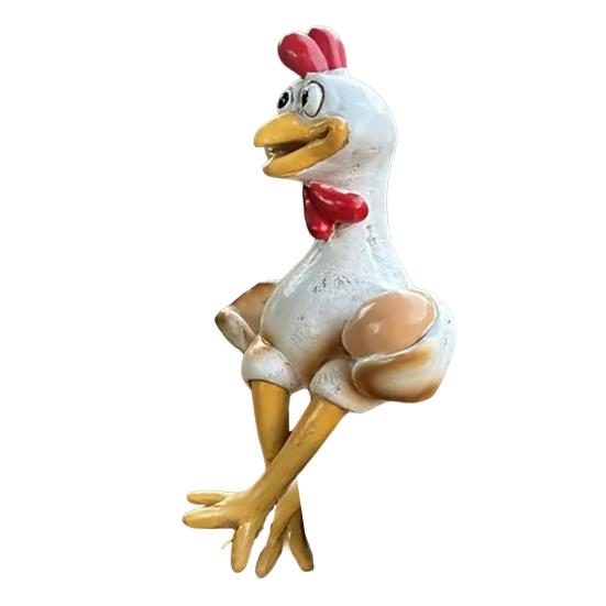 Курица орнамент смола ручная роспись сидящая статуя цыпленка украшение забора фигурка цыпленка для дома сад лестница ферма патио