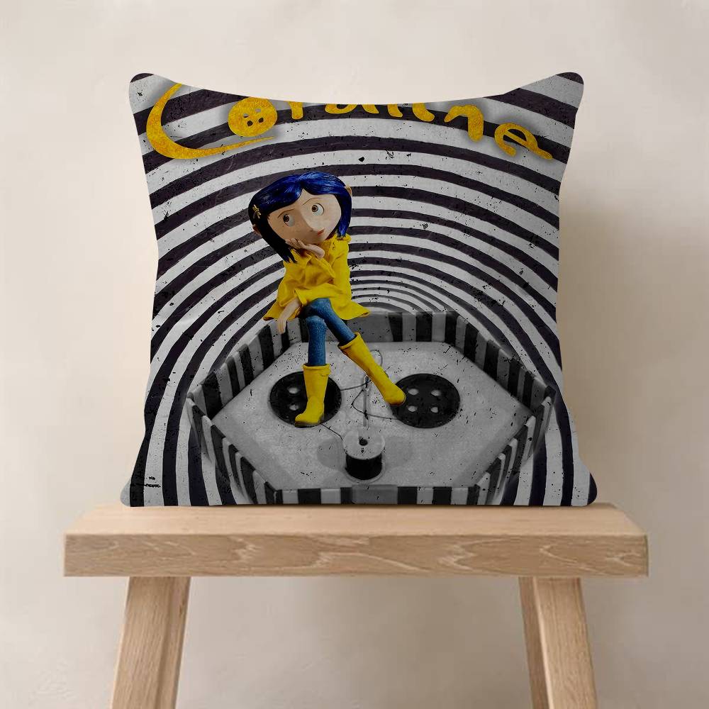 5D Anime CCoraline Cushion Cover Inches Farmhouse Decor Home Throw Pillow Covers For Couch Decorations