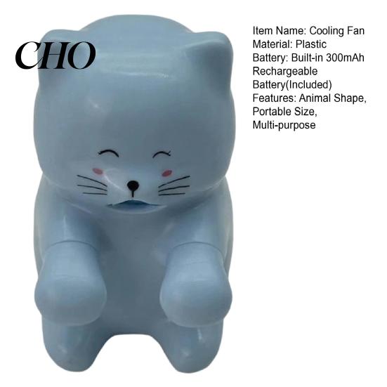Mini Clip Fan Food Cooling Cat Bear Shape Cup Edge Clip-on Rechargeable Hot Drinks Coffee Tea Meals Dishware Cooler