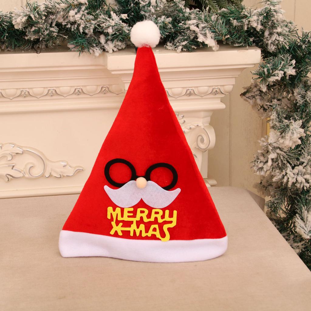 Аппликация из шелкового бархата Рождественская шапка Санты для взрослых Мультяшная шапка Шапка Санты Рождественская композиция