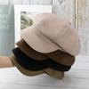 Solid Color Woolen Octagonal Hat Female Trendy British Retro Painter Beret Literary Newsboy Hat