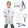 Костюм ученого Apparlxer Doctor Cosplay для детей, Белый халат, Лабораторный халат, Защитные очки, Пипетка, Идентификационная карта, Бейдж с именем, Хэллоуин, Театр, Мероприятия,