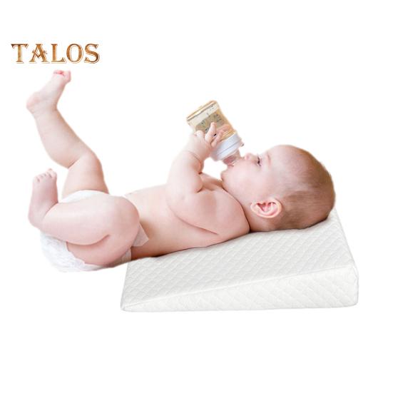 Подушка для сна младенца, пена с эффектом памяти, клиновидная подушка для грудного вскармливания, антирефлюксная подушка для младенцев с чехлом на молнии для мальчиков и девочек, детская кровать