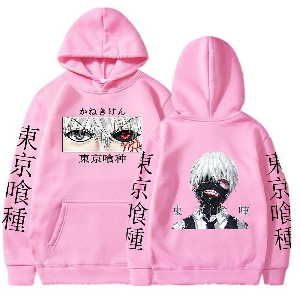 Ghost Graphic Cartoon Japanese Anime Print Pattern Hooded Sweater Male Hoodie Casual Hip-Hop Top