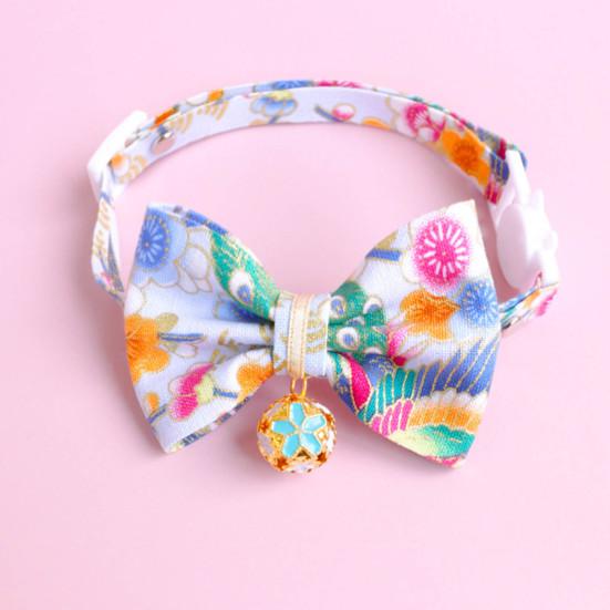 Ошейник для домашних животных в японском стиле, регулируемый отрывной воротник для домашних животных, кошек, собак, ошейники с бантом для