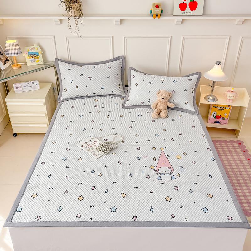Ice Bean Cold Mat Ice Silk A-class Maternal and Child Grade Household Cooling Mat Bed Sheet Washable 3-Piece Set