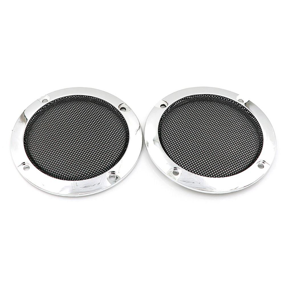 2Pcs Black Gold Silver Speaker Protective Grill Decorative Speaker Mesh Circle Audio DIY Decoration