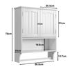 Armoire de toilette - MUVOE - Blanche - 2 étagères réglables - Porte-serviettes mural - MDF durable