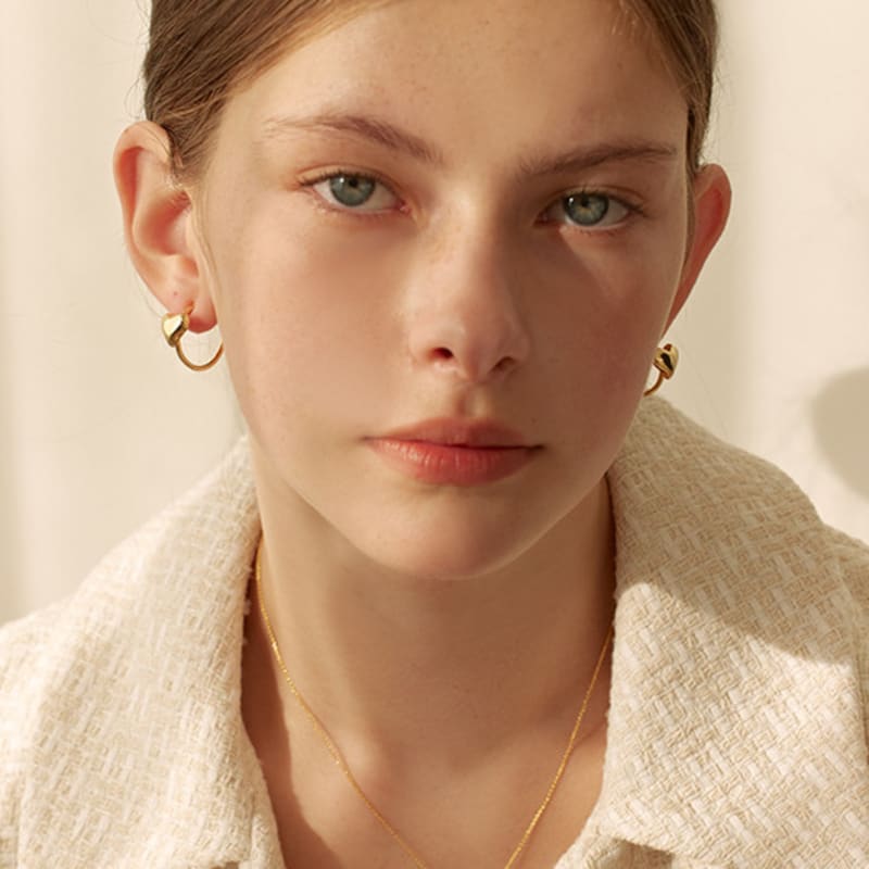 Lewe Volume heart hoop earring