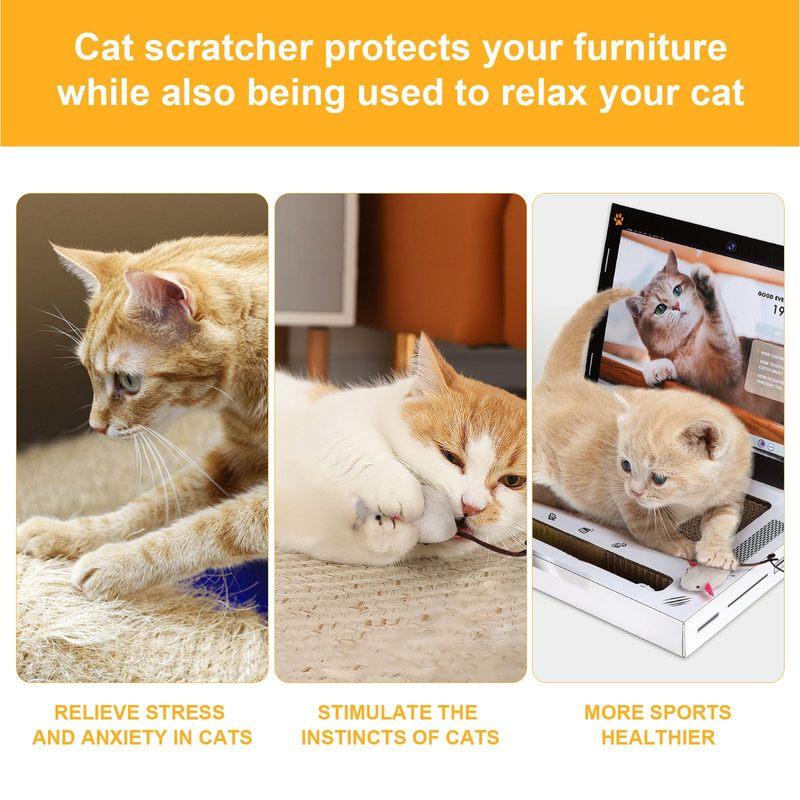 PetShare Мини Смешной Картонный Кот Ноутбук и Компьютер ТВ Когтеточка для Дома, Милая Мини Царапающая Игрушка для Питомца Коврик для Царапания