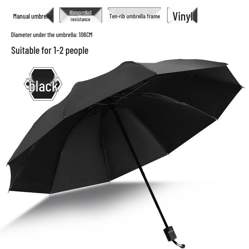 Полностью автоматический трехслойный зонт с черным клеем и защитой от УФ-лучей с логотипом для дождя или солнца