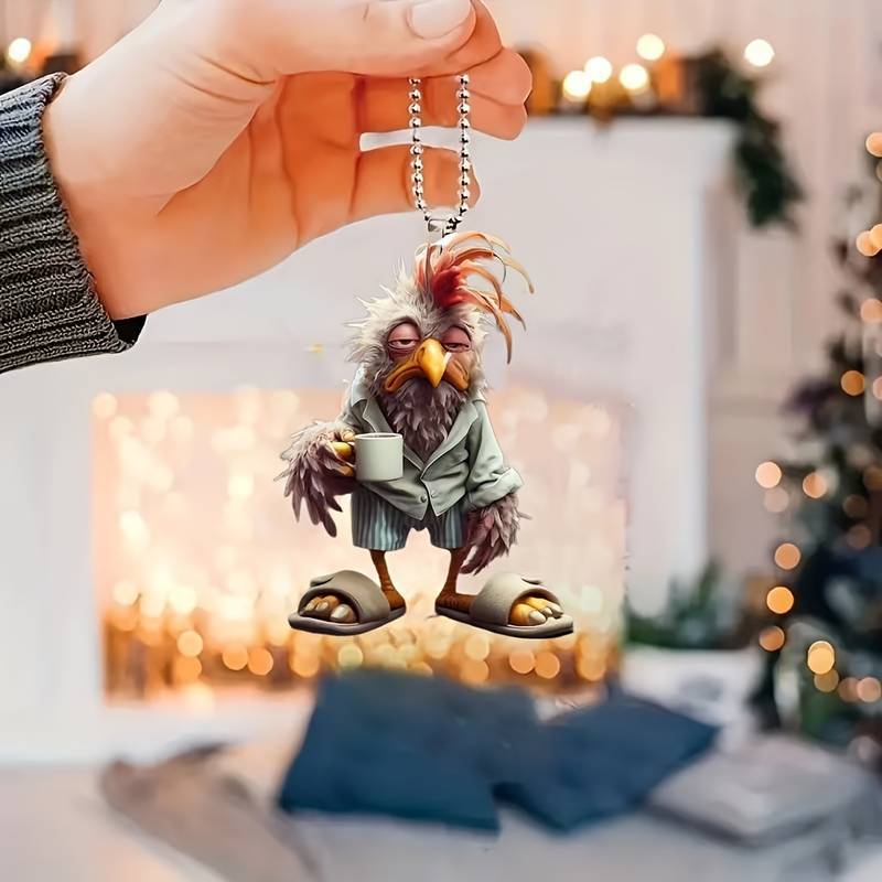 2D Креативный Новый Кулон Цыпленок Акриловый Плоский 2D Подвеска для Зеркала Заднего Вида В Салоне Автомобиля Подвеска Для Украшения Дома