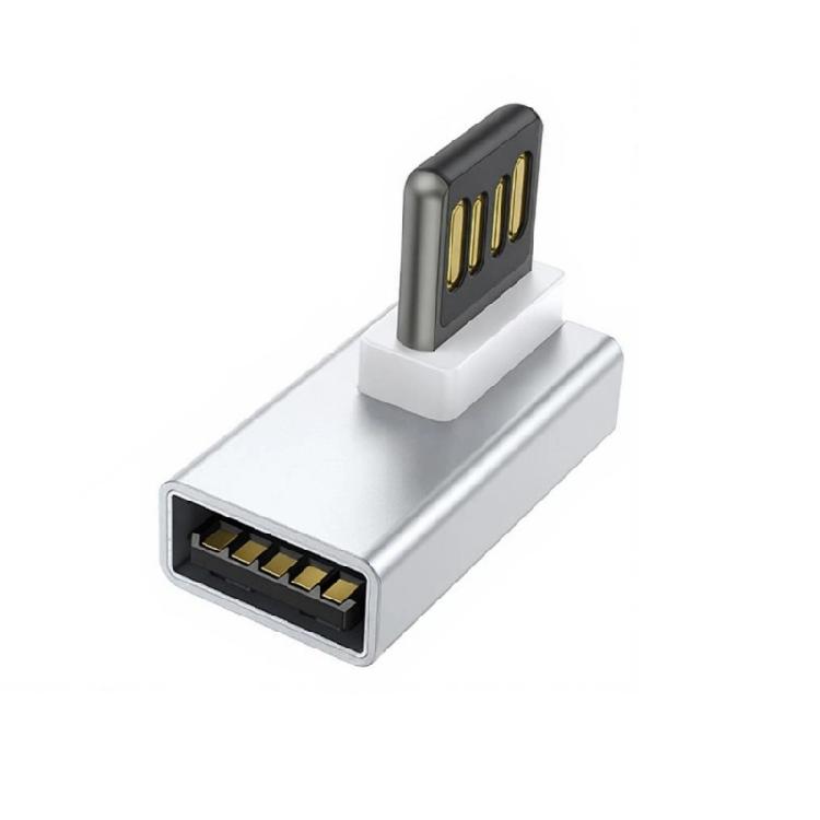 Угловой USB-адаптер 90° с поддержкой двустороннего подключения, быстрой зарядки и передачи данных, для подключения к клавиатурам, мышам,