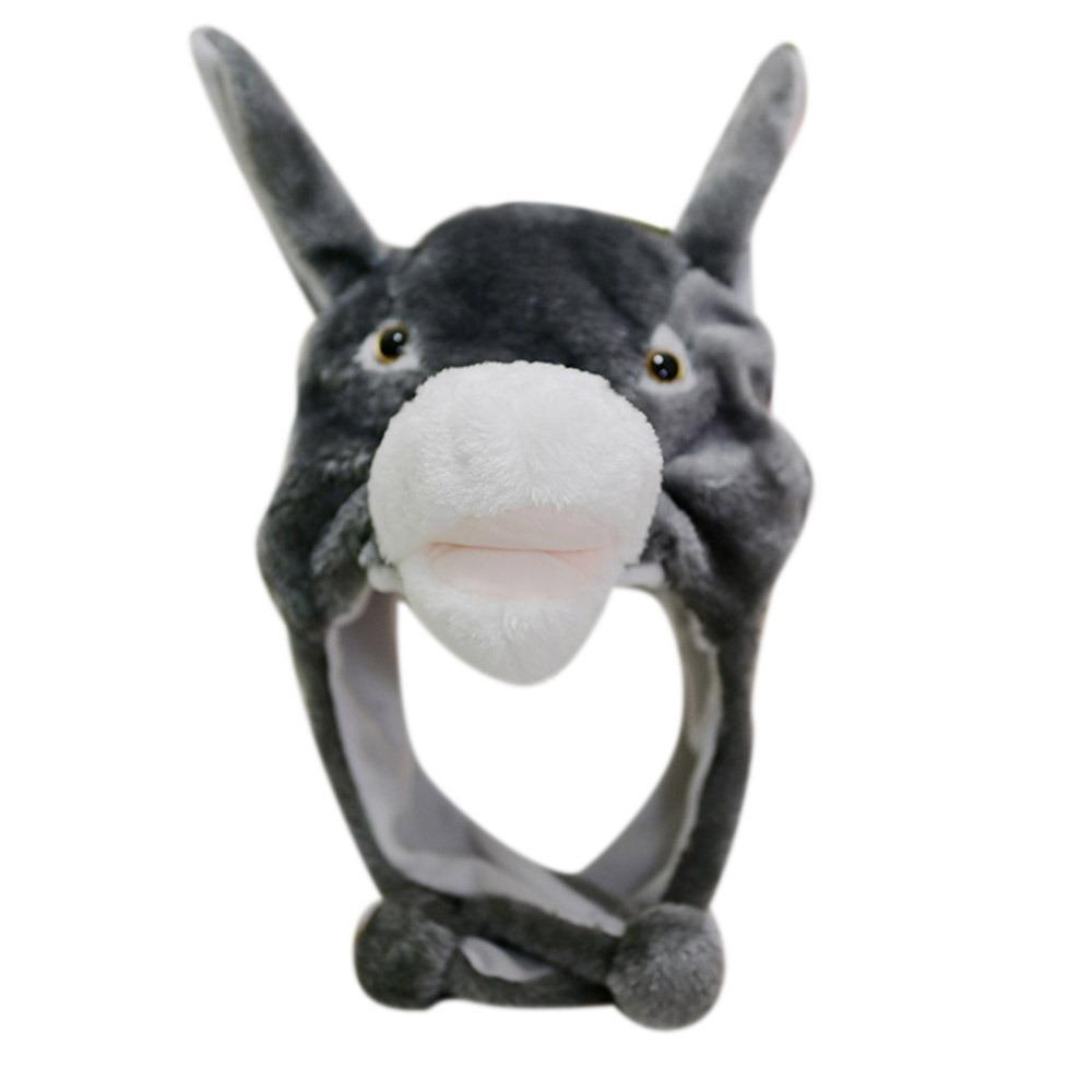 Animal Plush Moving Hat Cartoon Movable Ears Airbag Cap Animal Hat Headgear Kids Adult Gifts