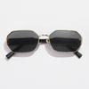 Protective Glasses New Fashion Polygon Sunglasses Women Men Metal Rectangle Sun Glasses Female Popular Black Lens Eyewear UV400