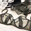 1 Set/French Ultra Thin Cup Underwear Set Sexy Lace Summer Breathable Bra Set Adjustable Strap Push Up Brassiere Lingerie