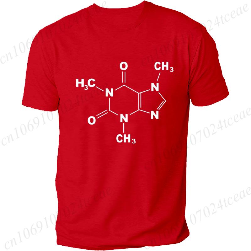 Science T Shirt Mens Funny Caffeine Molecule Gamer Geek Funny Tee Men's Summer Clothing Short Sleeve T-shirt Top Casual Tees