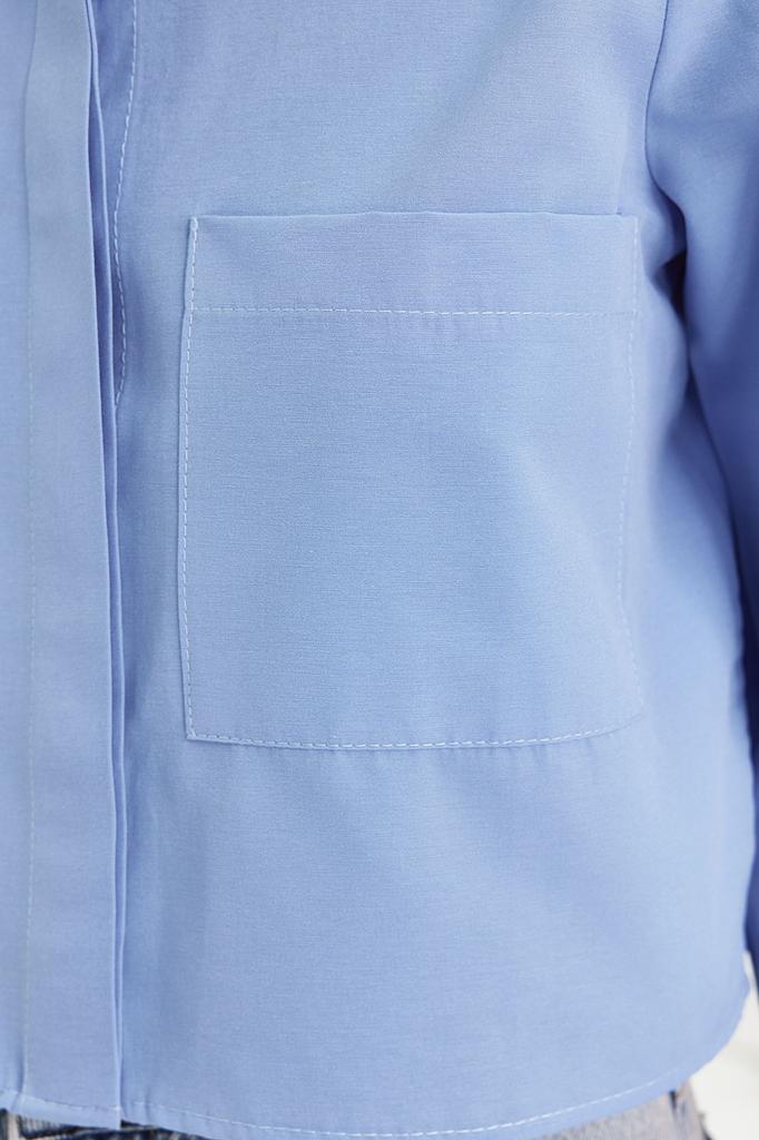 Women's Fashion New Shirt Lilac Crop Woven Shirt