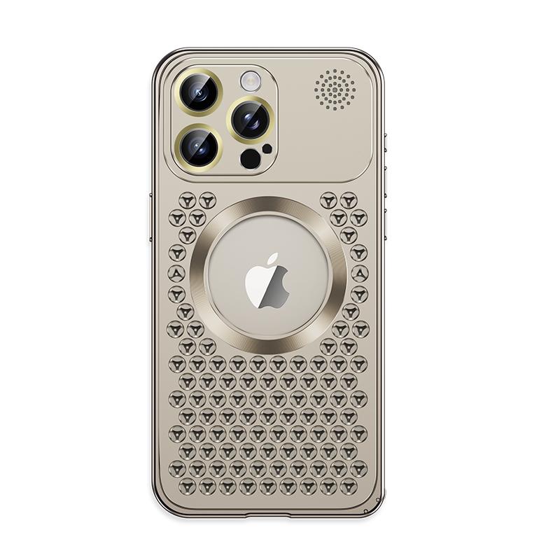 Металлический охлаждающий чехол для телефона с ароматерапией для iPhone 12 13 14 15 Pro Max Plus, защитный чехол для объектива, полый магнитный чехол с беспроводной зарядкой