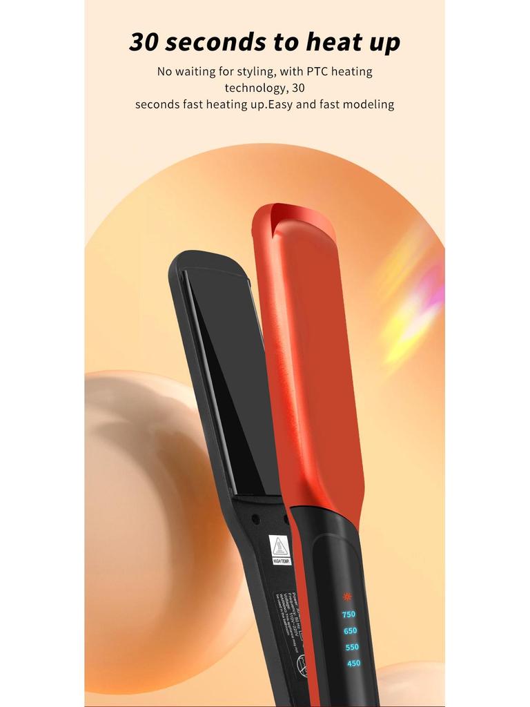 Dual-Purpose Curling & Straightening Iron - Gentle On Hair, Big & Wavy Curls