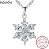 Ювелирные изделия из стерлингового серебра 925 пробы с подвеской в виде снежинки из циркония класса ААА для женщин, подарочное ожерелье с цепочкой 45 см, колье-чокер S-N134