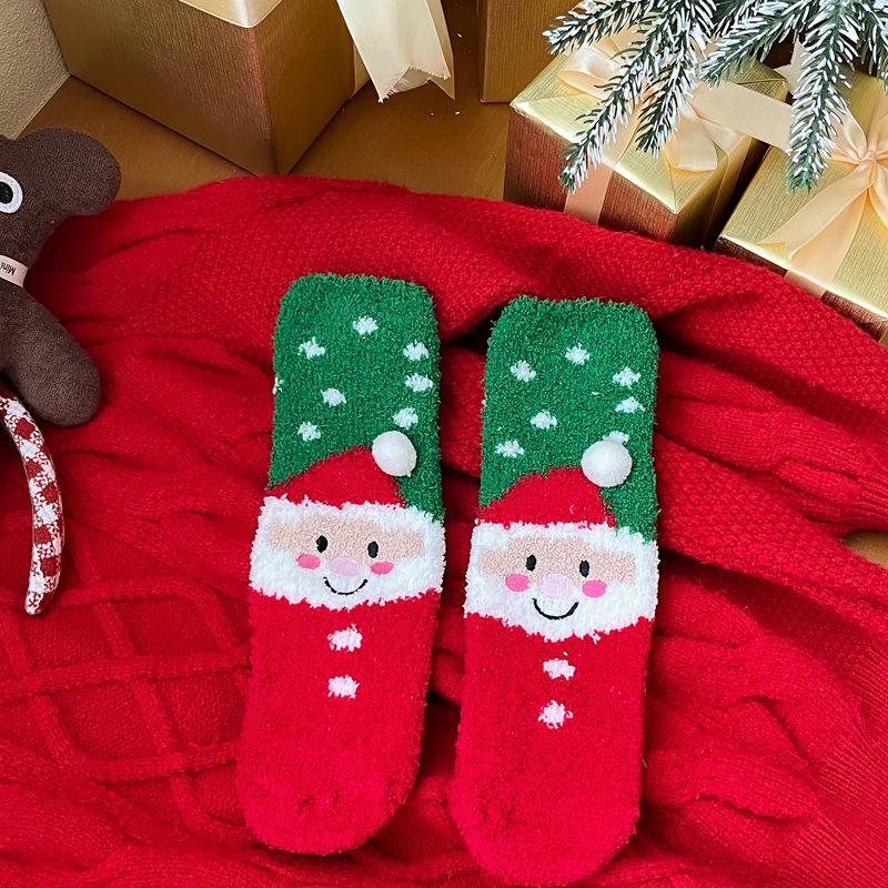 10Pair Christmas Coral Fleece Socks Women'S Autumn And Winter Cute Warm Floor Socks Home Confinement Socks Christmas Women'S Socks