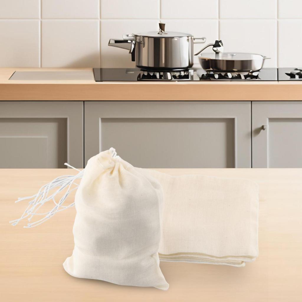 Set Of 10PcsTea Cooking Separate Spice Food Linen Drawstring Filter Bag