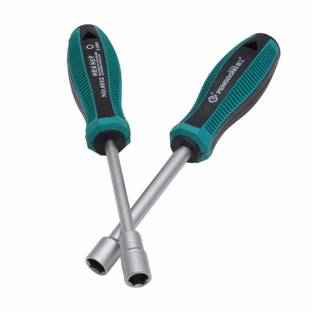 Metal Anti-slip Handle Hex Nut Key Wrench Nutdriver Socket Driver Screwdriver