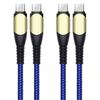 Партия-2 Быстрый USB-C кабель 60 Вт для iPhone 16 Pro, iPhone 16 Pro Max, iPhone 15 Plus, iPhone 15 - Плетеный нейлон 1 м Синий