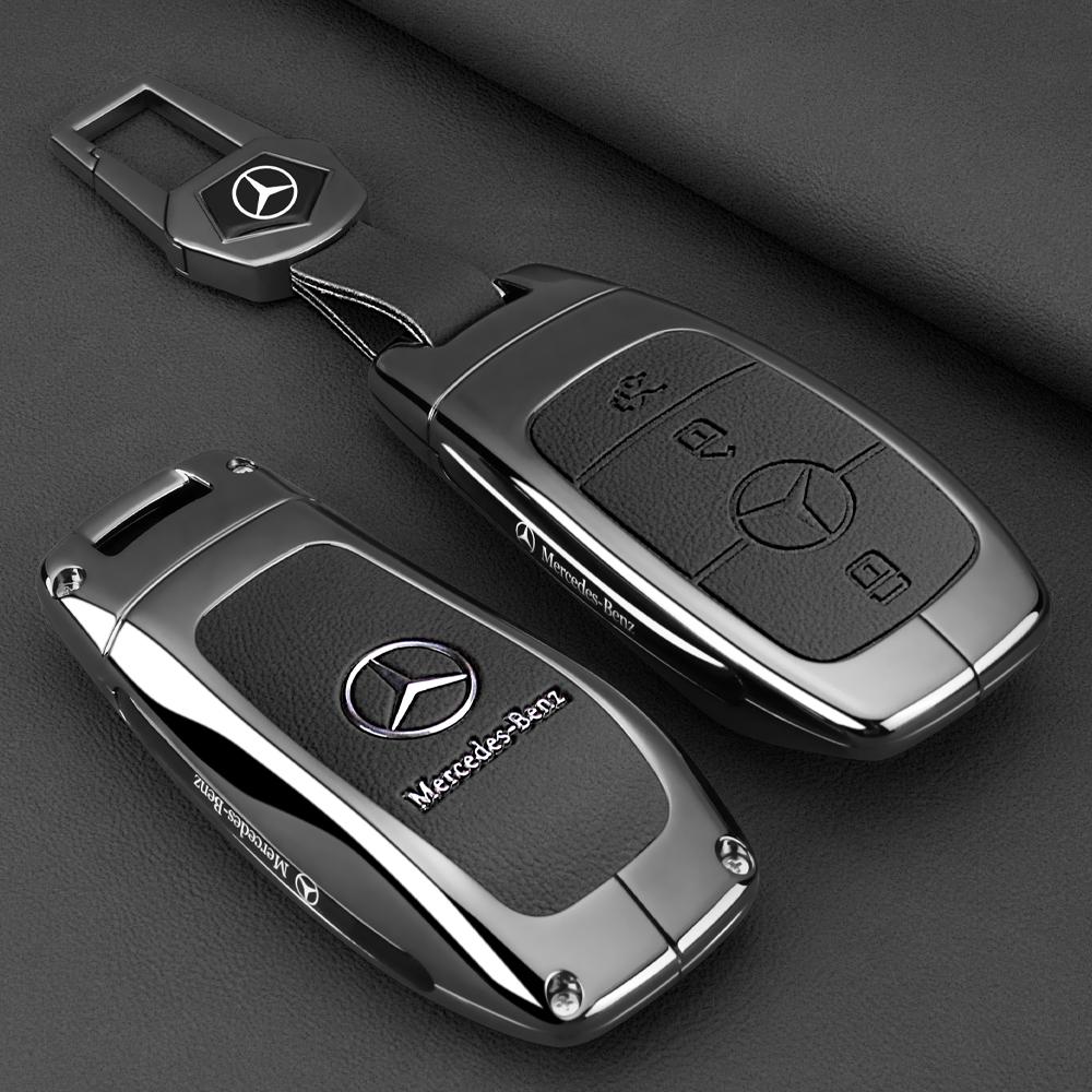 ZJH5 Leather Smart Remote Key Protector Car Key Case Cover For Mercedes Benz A C E S GLC GLE GLB W204 W205 W206 W212 W213 W221 W223