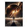 Неоновый космонавт в космосе, дикое пламя, фэнтезийный пейзаж, холст, картины, настенные художественные постеры и принты, домашний декор для гостиной, картина
