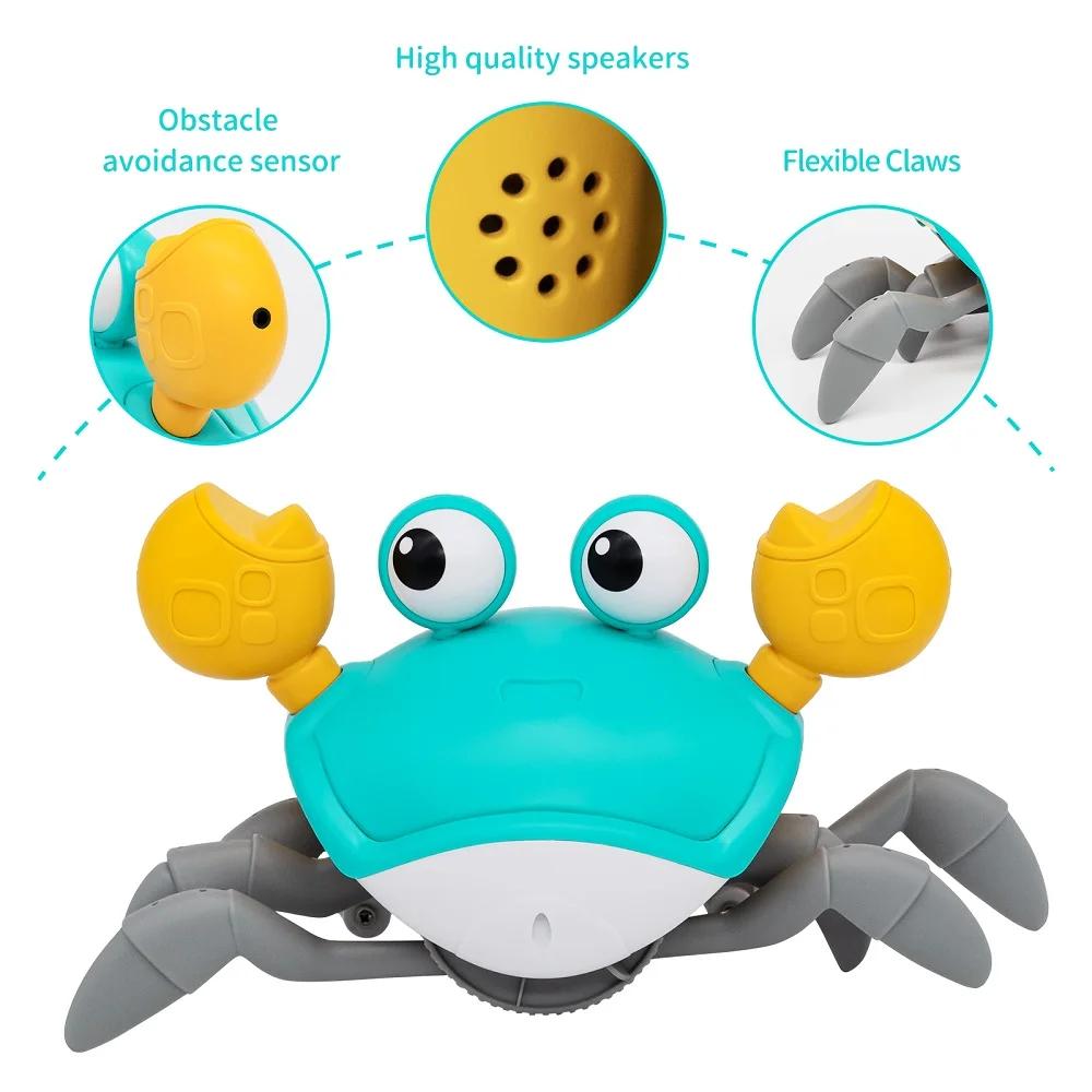 Dancing Crab Run Away Toys Baby Crawling Escape Crabs Toys Kids Electronic Toys Interactive Toddler Tummy Time Battery Version