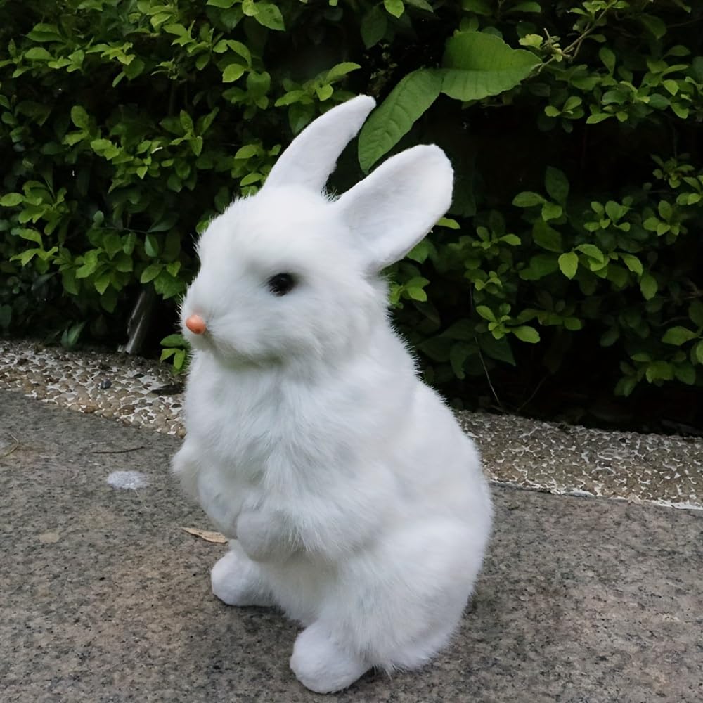 Реалистичная плюшевая фигурка кролика, Украшение-животное, Декор интерьера, Декор прихожей, Успокаивающий подарок для детей, Подарок на день рождения, Рождественский подарок (коричневый)