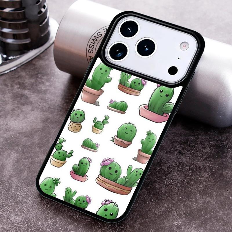 Plant Cactus Phone Case for iPhone 17 16 15 Pro Max Air 14 13 12 11 Plus Shockproof Capa Cover