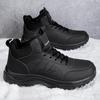 Winter Leather Men Boots with Fur Warm Men Snow Boots Outdoor Casual Sneakers High Quanlity Work Boots Non-slip Mens Ankle Boots