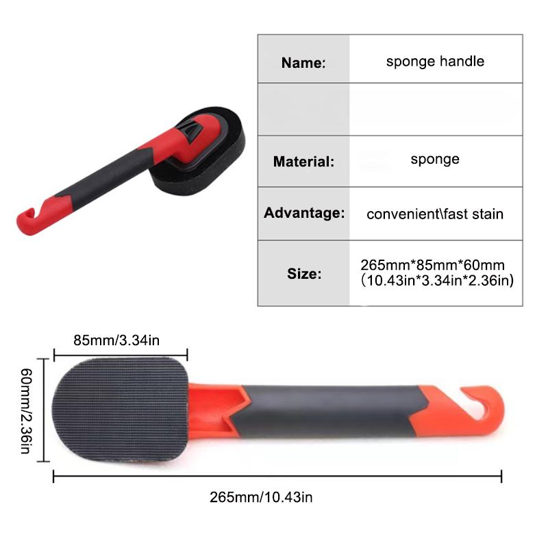 Car Tires Sponge Waxing Polishing Brush with Handle Car Tire Tyre Wheel Polish Brush Dust Remover Detailing Clean Tool