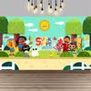 Background with Super Simple Songs, Photo Banner with Cartoon Monsters, Children's First Party Decoration, Photo booth Accessories