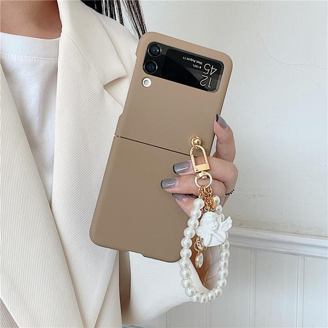 For Samsung Galaxy Z Flip 3 5g Cute 3d Angel Bracelet Matte Pc Cover Case For Samsung Zflip3 Zflip 3 Phone Case Fundas