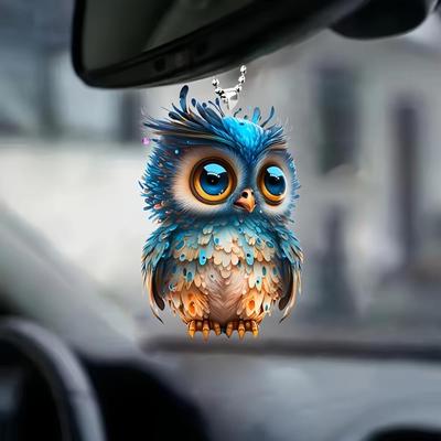 Симпатичная сова 2D плоский акриловый автомобильный брелок аксессуары подвеска, подвеска на зеркало заднего вида автомобиля, подвеска для сумки и кухни, изысканные подарки
