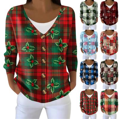 Женский модный кардиган-жакет с длинным рукавом и принтом