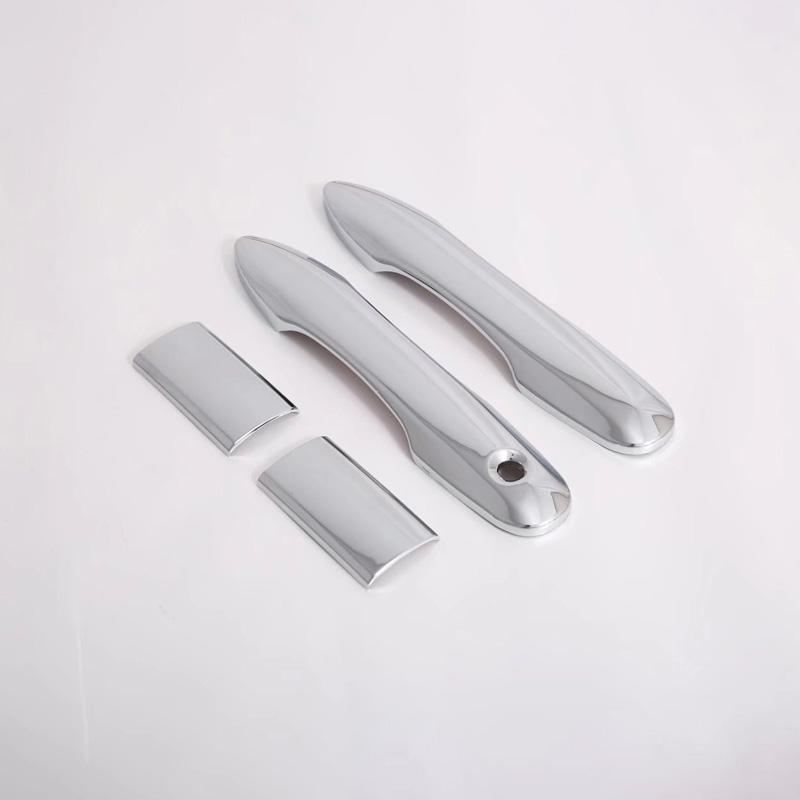 Abs Carbon Fiber Chrome Door Handle Molding Trim Cover For Toyota Hiace 2019-2025 H300 Series