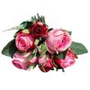 9Pcs/Bouquet Faux Flowers Realistic Beautiful Nice-looking Artificial Rose Fake Silk Flowers for Home