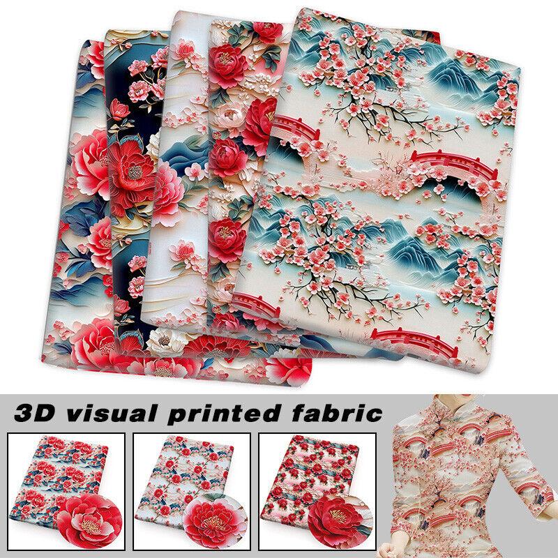 50x145см Цветы 3D Цветочная Имитация Печатная Ткань DIY Швейное Рукоделие Сумка Ткань Полиэстер Хлопок Материал Швейные Принадлежности