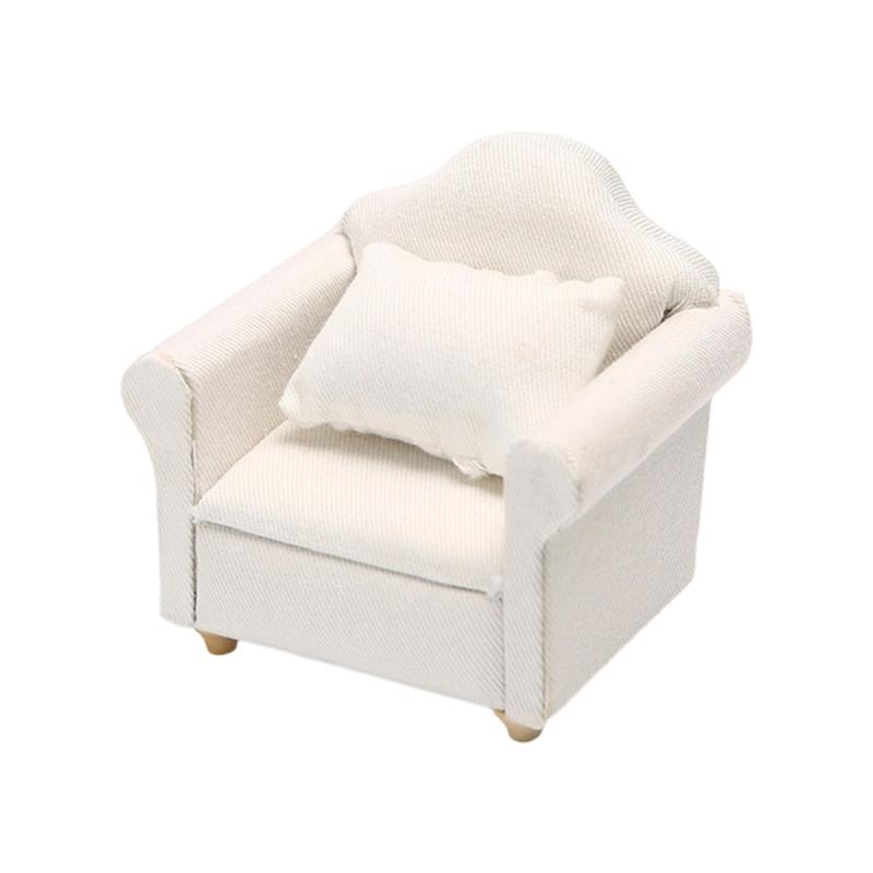 1:12 Miniature Sofa Model Figurine For Doll House With Wooden Frame And Soft Fabric Cover For Realistic Scene Decoration