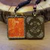 Golden Auspicious Clouds Thundering Five Road Thangka Box Pendant & Tai Chi Bagua Pendant featuring Thunder God, Ziwei, and Zhao Gongming.