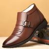 Winter Men's Leather Boots Business Casual Leather Shoes Thick Plush Warm Snow Boots for Men Winter Ankle Cotton Booties